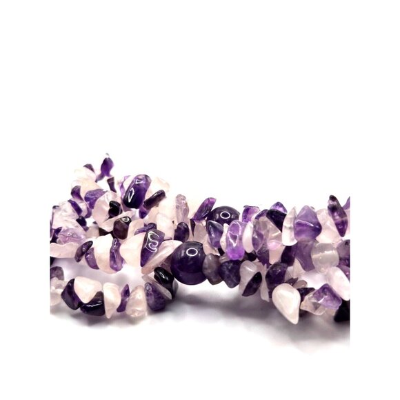 Vintage AMETHYST Gemstone Purple Necklace, Bracelet and Dangle Earrings Boxed - Picture 3 of 13